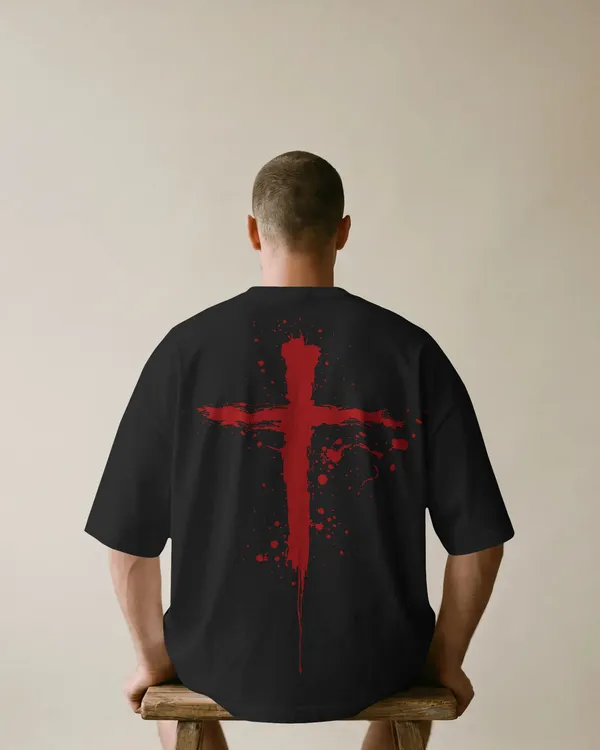 Black_Cotton_Bloodstroke_Cross_Oversized_T-Shirt_|_Street_Creed