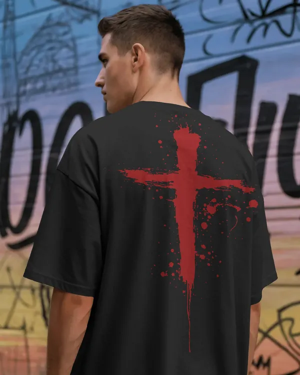 Black_Cotton_Bloodstroke_Cross_Oversized_T-Shirt_|_Street_Creed