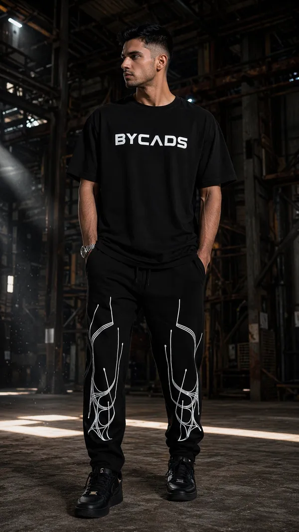 BYCADS_Abstract_Line_Graphic_Black_Joggers_–_Minimal_Streetwear_Lower_Pants