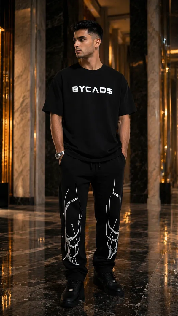 BYCADS_Abstract_Line_Graphic_Black_Joggers_–_Minimal_Streetwear_Lower_Pants