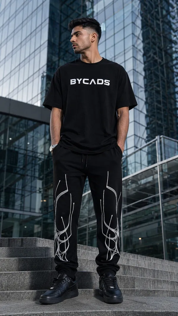 BYCADS_Abstract_Line_Graphic_Black_Joggers_–_Minimal_Streetwear_Lower_Pants