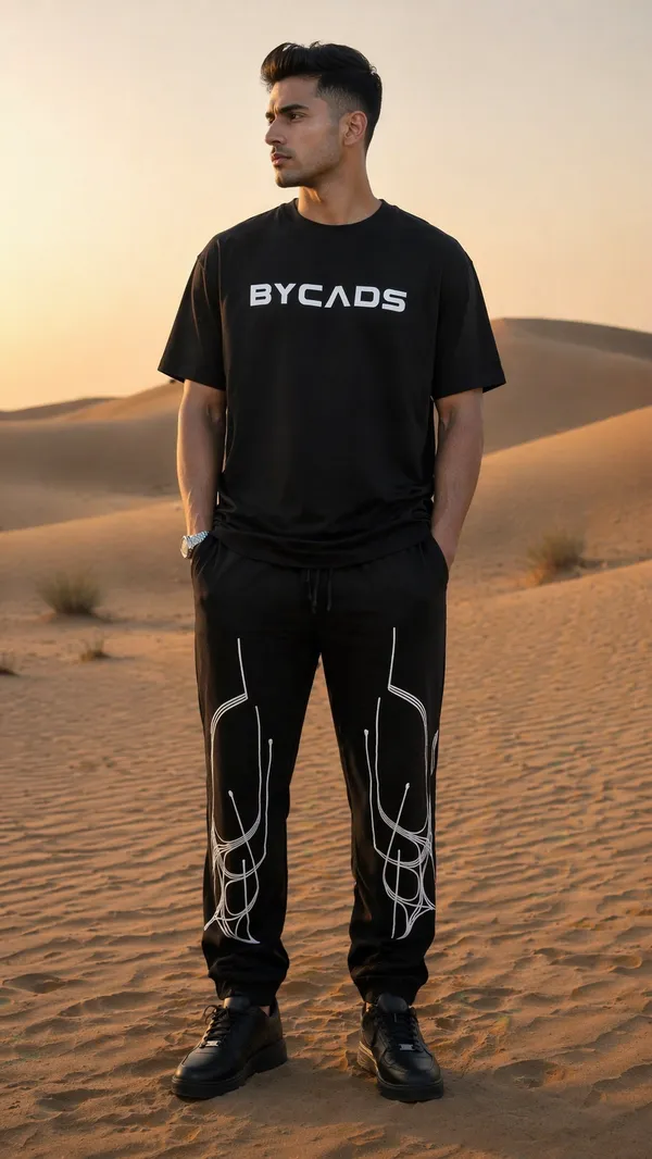 BYCADS_Abstract_Line_Graphic_Black_Joggers_–_Minimal_Streetwear_Lower_Pants