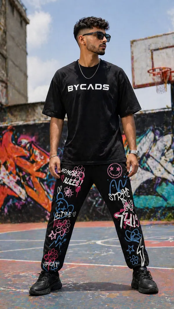 BYCADS_Graffiti_Street_Art_Black_Joggers_–_Color_Splash_Graphic_Lower_Pants