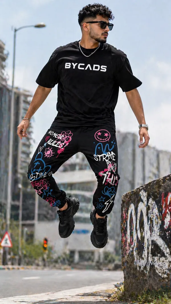 BYCADS_Graffiti_Street_Art_Black_Joggers_–_Color_Splash_Graphic_Lower_Pants