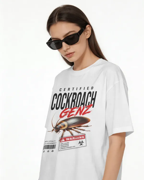 BYCADS_Half_Sleeve_Round_Neck_Cotton_Blend_Graphic_Print_Certified_Cockroach_GENZ_Oversized_T-Shirt