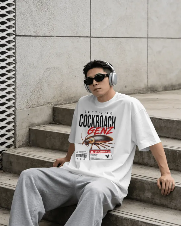 BYCADS_Half_Sleeve_Round_Neck_Cotton_Blend_Graphic_Print_Certified_Cockroach_GENZ_Oversized_T-Shirt