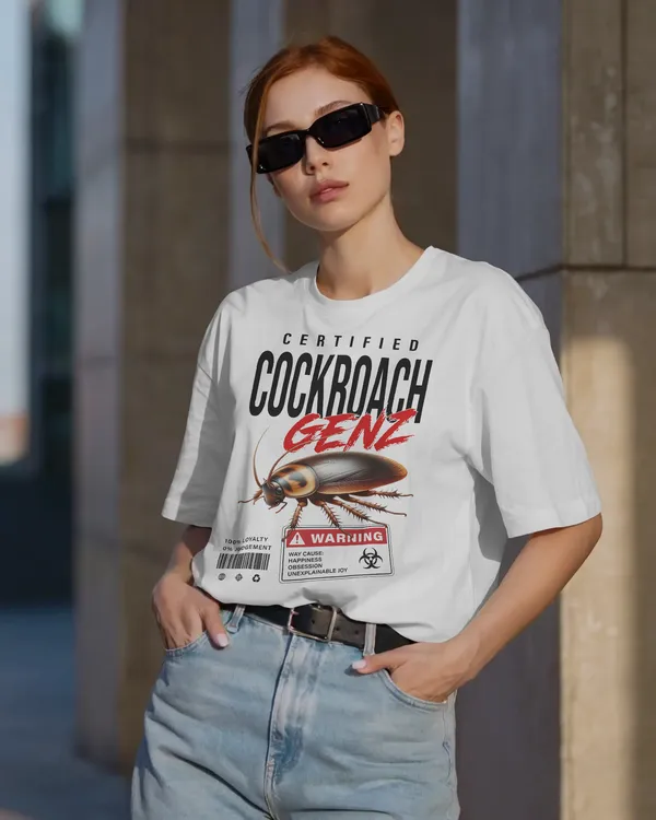 BYCADS_Half_Sleeve_Round_Neck_Cotton_Blend_Graphic_Print_Certified_Cockroach_GENZ_Oversized_T-Shirt