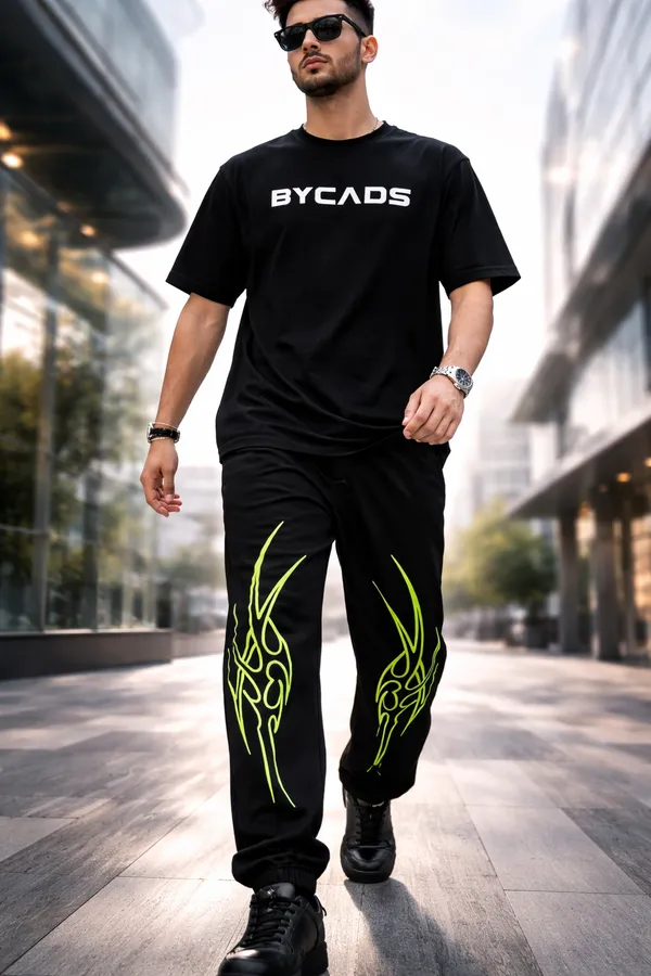BYCADS_Neon_Tribal_Flame_Black_Joggers_–_Glow_Streetwear_Graphic_Lower