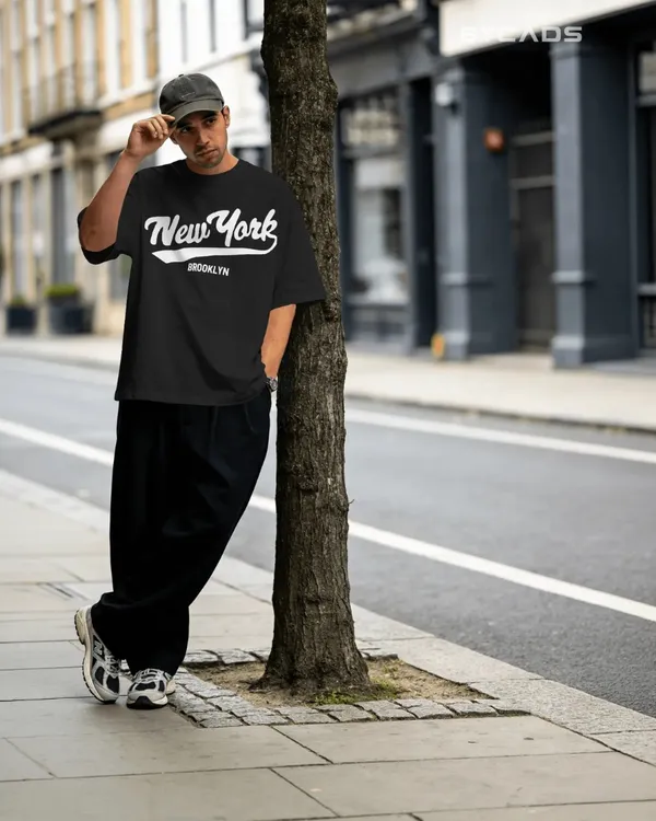 BYCADS_New_York_Oversized_Cotton_Blend_T-Shirt_for_Unisex_|_Unisex_Drop_Shoulder_Relaxed_Fit_Streetwear_T-shirt
