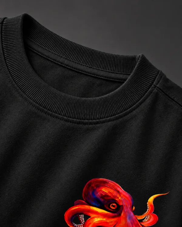 BYCADS_Octopus_Oversized_Black_T-Shirt_|_100%_Cotton_240_GSM_Unisex_Graphic_Streetwear_Tee