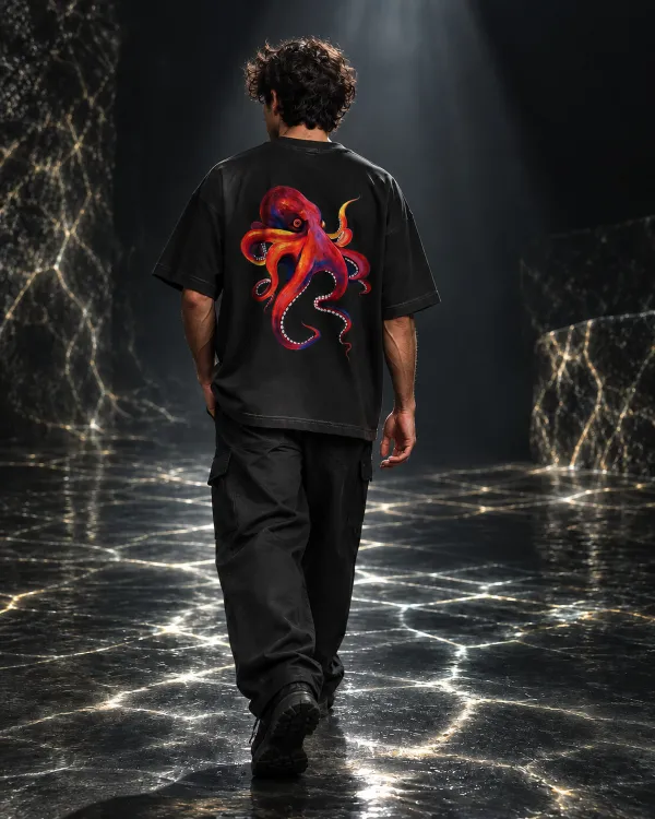 BYCADS_Octopus_Oversized_Black_T-Shirt_|_100%_Cotton_240_GSM_Unisex_Graphic_Streetwear_Tee