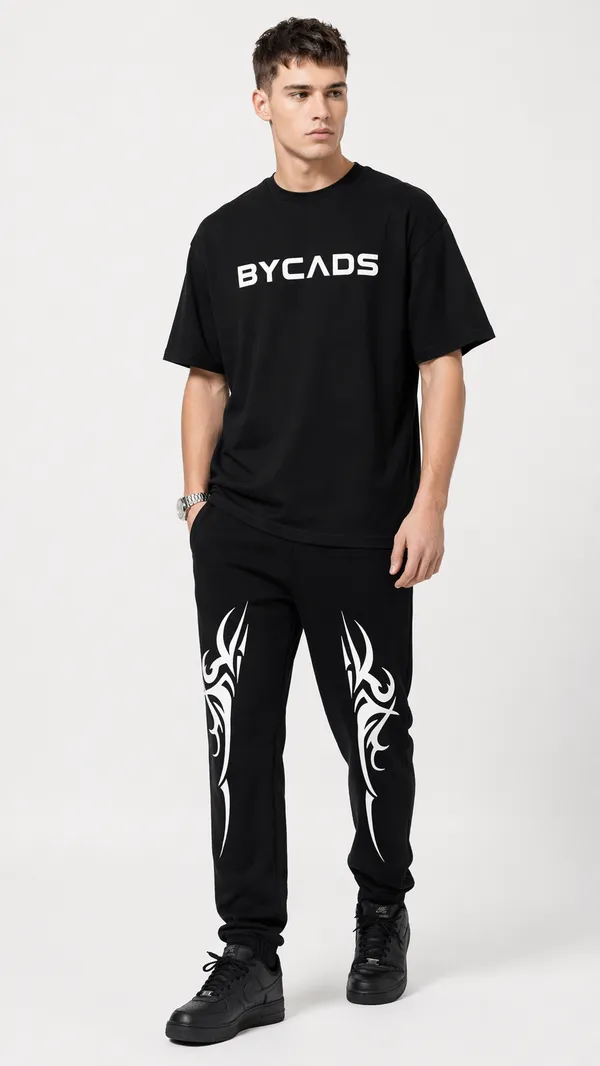 BYCADS_Tribal_Blade_Graphic_Black_Joggers_–_Bold_Streetwear_Lower_Pants