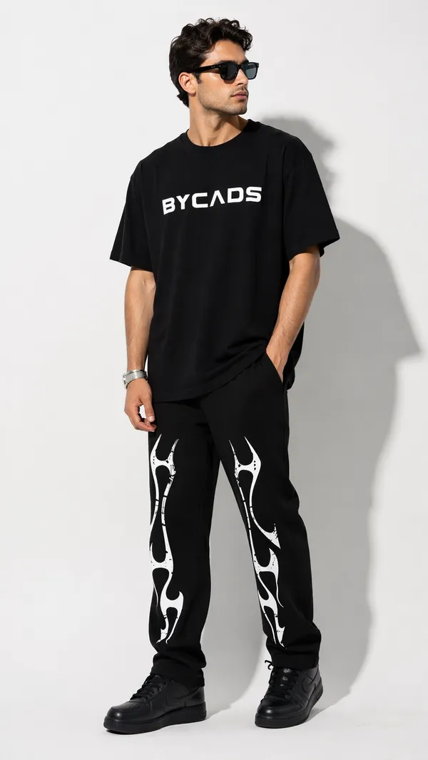 BYCADS_Tribal_Flame_Graphic_Black_Joggers_–_Streetwear_Statement_Lower