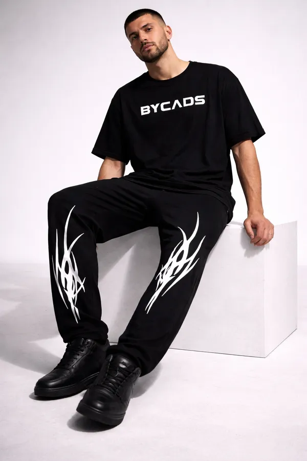 BYCADS_Tribal_Flame_Spike_Black_Joggers_–_Bold_Streetwear_Graphic_Lower