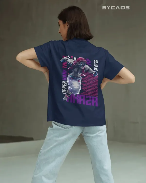 BYCADS_"Upper_Rank_Three"_Akaza_Anime_Graphic_Regular_Fit_T-Shirt