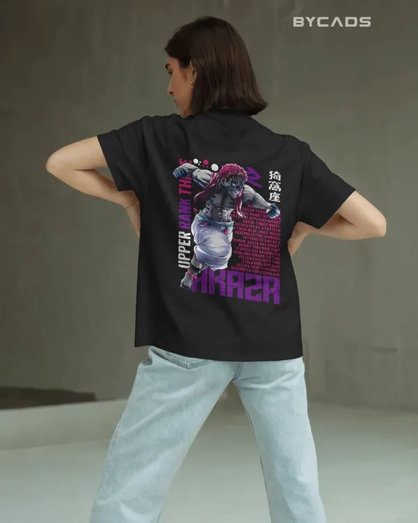 BYCADS_"Upper_Rank_Three"_Akaza_Anime_Graphic_Regular_Fit_T-Shirt
