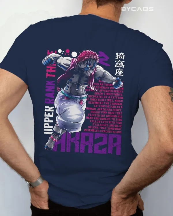 BYCADS_"Upper_Rank_Three"_Akaza_Anime_Graphic_Regular_Fit_T-Shirt