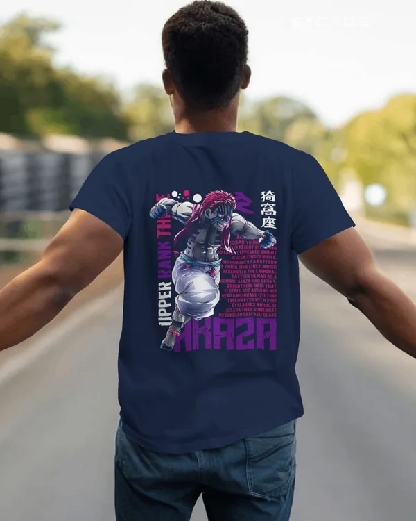 BYCADS_"Upper_Rank_Three"_Akaza_Anime_Graphic_Regular_Fit_T-Shirt