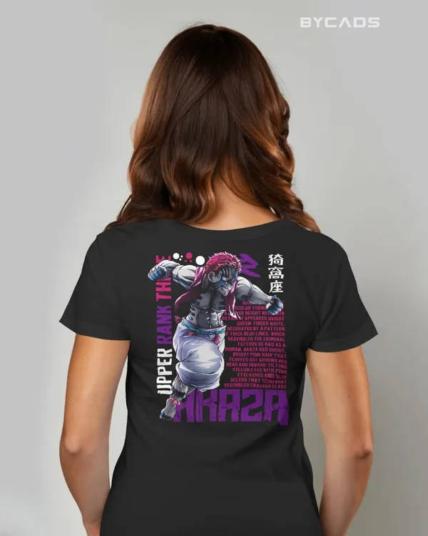 BYCADS_"Upper_Rank_Three"_Akaza_Anime_Graphic_Regular_Fit_T-Shirt