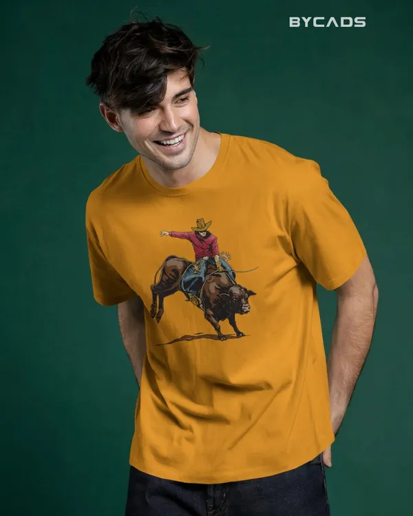 Yellow_Cotton_Rough_&_Reckless_Cowboy_Bull_Ride_Tee