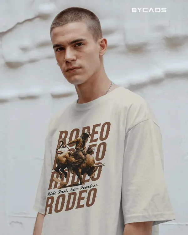 White_Cotton_Rodeo_Rush_Bull_Rider_Graphic_Tee