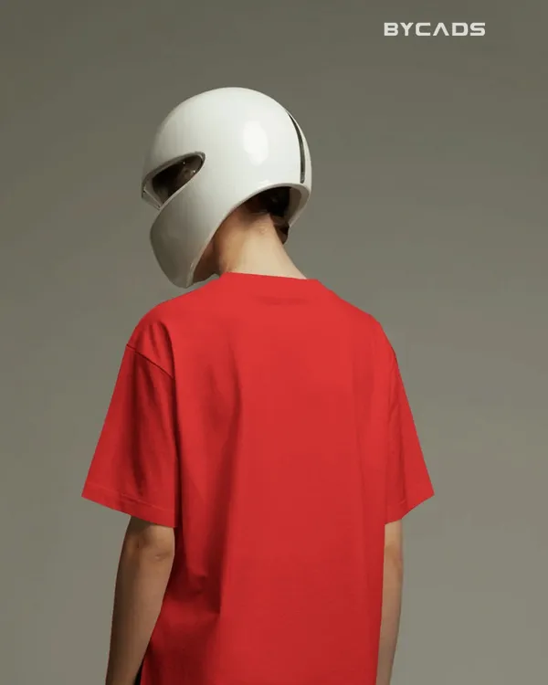 Red_Cotton_Minimal_Cowboy_Oversized_Unisex_T-Shirt_|_Western_Hat_And_Bandana