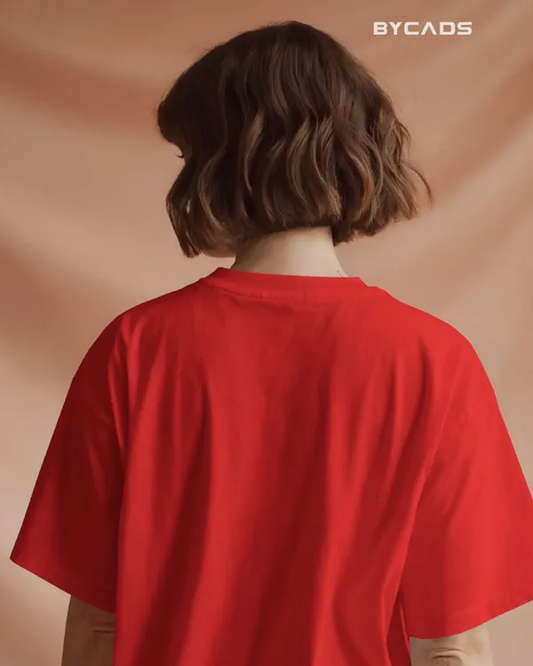 Red_Cotton_Minimal_Cowboy_Oversized_Unisex_T-Shirt_|_Western_Hat_And_Bandana