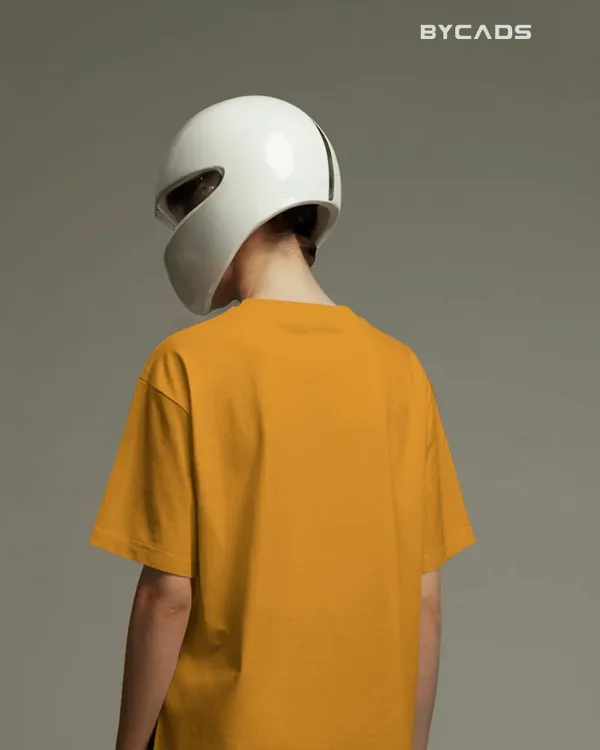 Yellow_Cotton_Minimal_Cowboy_Oversized_Unisex_T-Shirt_|_Western_Hat_And_Bandana