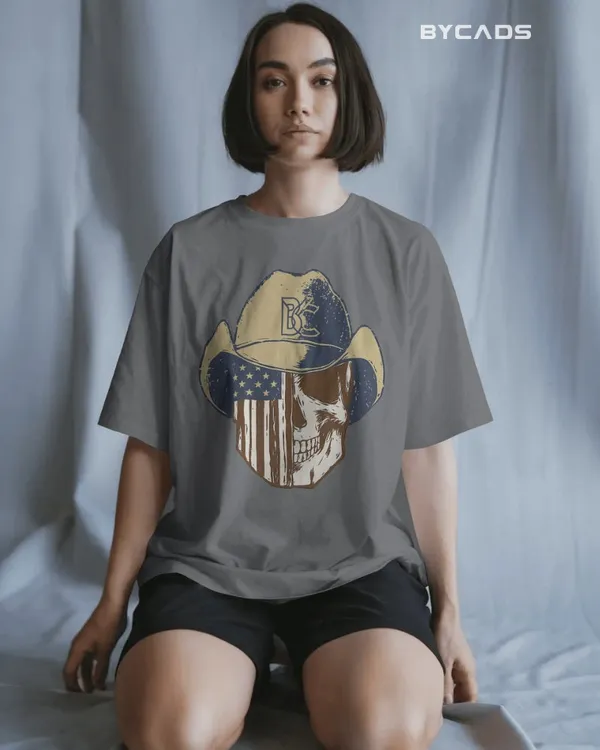 Grey_Cotton_Cowboy_Skull_Oversized_Unisex_T-Shirt_|_Grunge_Western_Graphic
