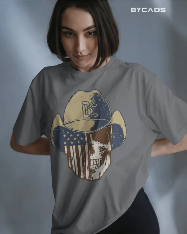 Grey_Cotton_Cowboy_Skull_Oversized_Unisex_T-Shirt_|_Grunge_Western_Graphic