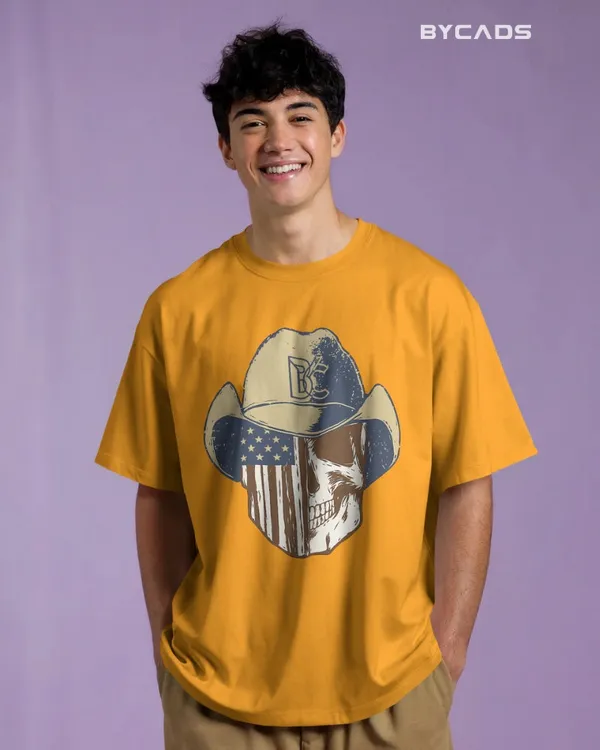 Yellow_Cotton_Cowboy_Skull_Oversized_T-Shirt_|_Grunge_Western_Graphic