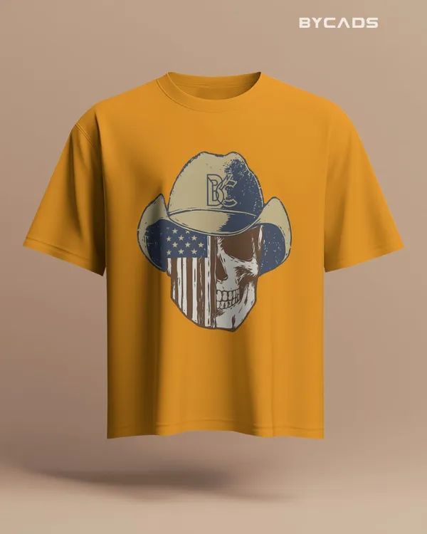 Yellow_Cotton_Cowboy_Skull_Oversized_T-Shirt_|_Grunge_Western_Graphic