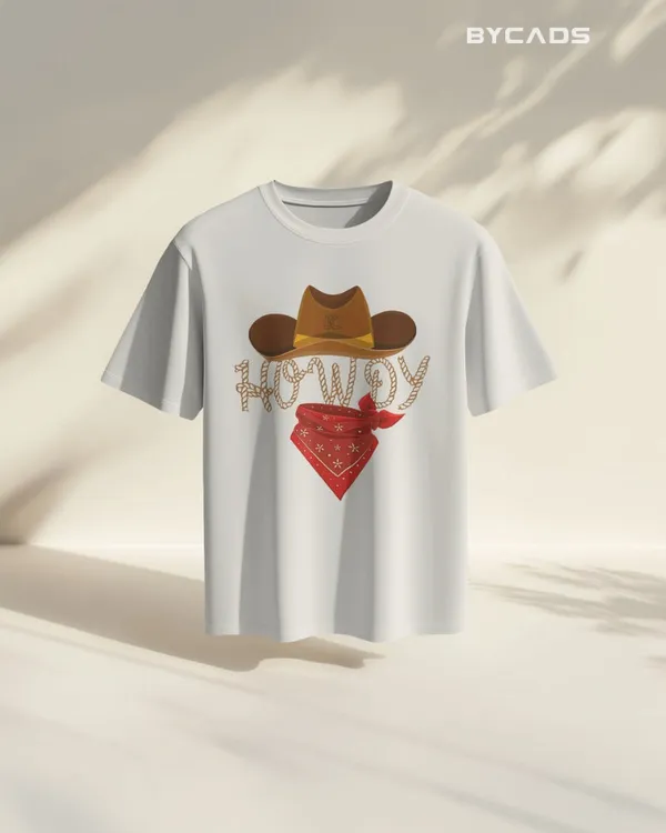 White_Cotton_Howdy_Cowboy_Oversized_Unisex_T-Shirt_|_Western_Street_Style