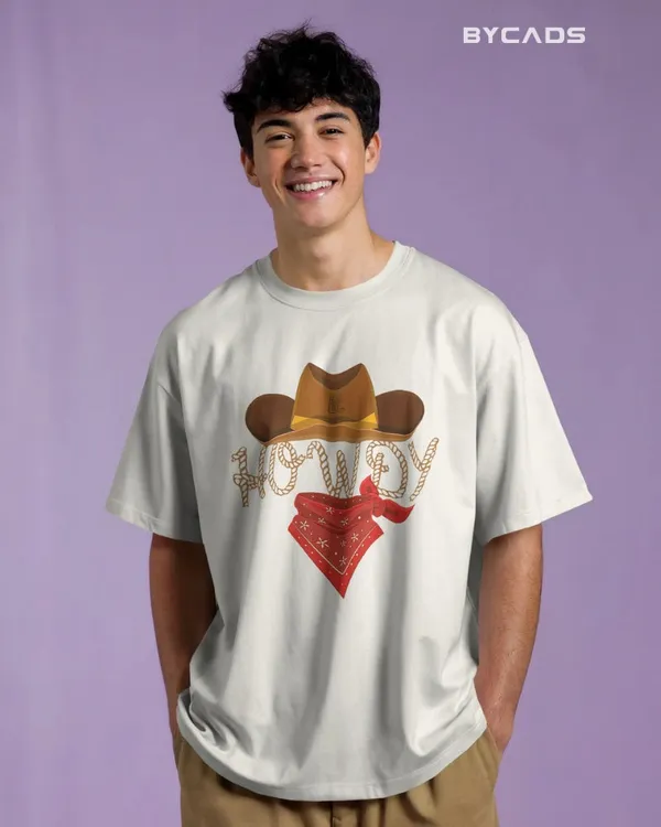 White_Cotton_Howdy_Cowboy_Oversized_Unisex_T-Shirt_|_Western_Street_Style