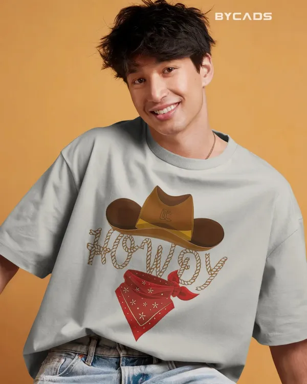 White_Cotton_Howdy_Cowboy_Oversized_Unisex_T-Shirt_|_Western_Street_Style