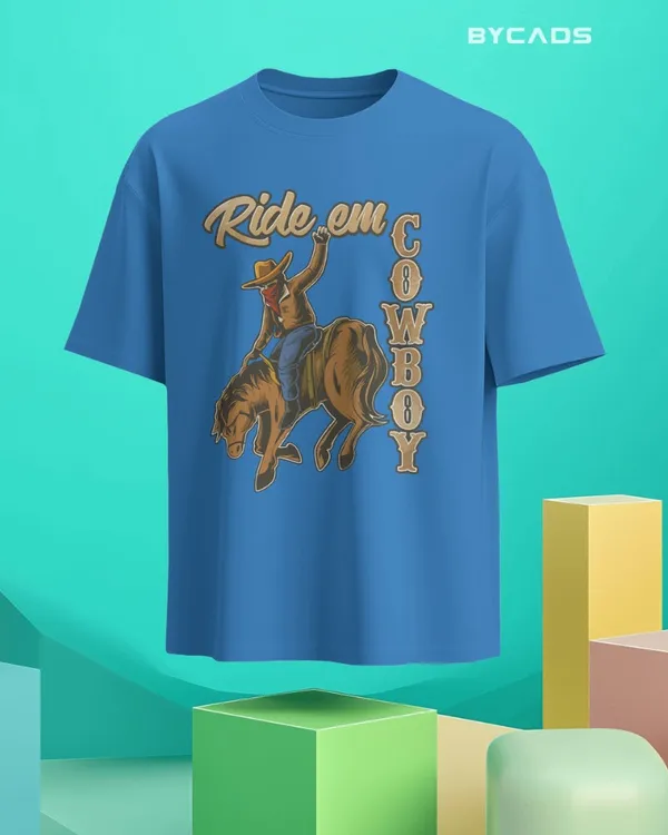 Blue_Cotton_Ride_Em_Cowboy_Oversized_Unisex_T-Shirt_|_Western_Streetwear