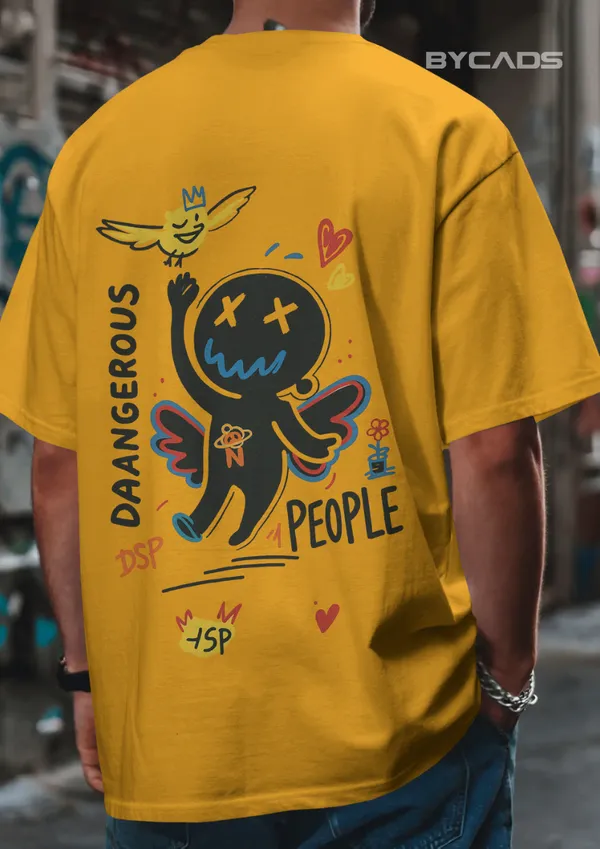 Yellow_Cotton_Daangerous_People_Oversized_Streetwear_Graphic_Tee