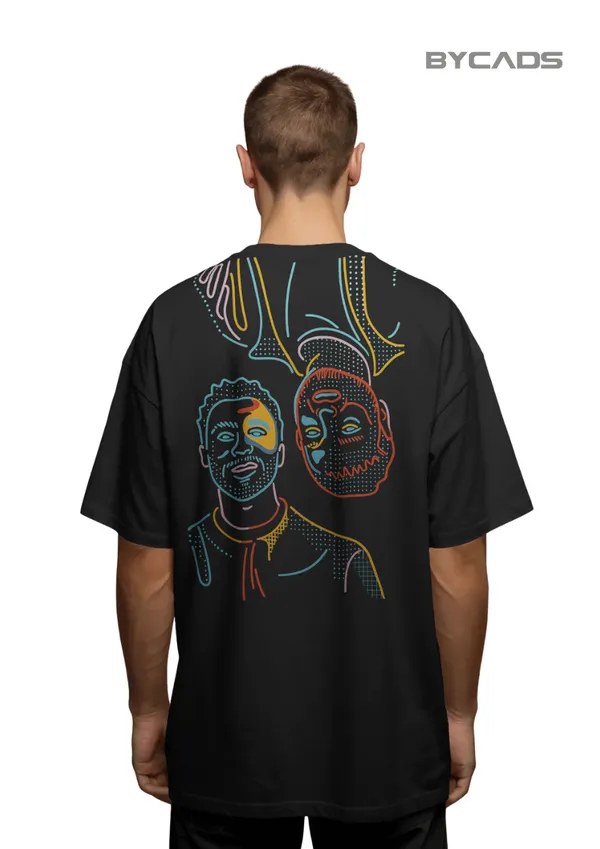 Black_Cotton_Twin_Faces_Duality_Graphic_Tee_|_Unisex_Streetwear_T-Shirt