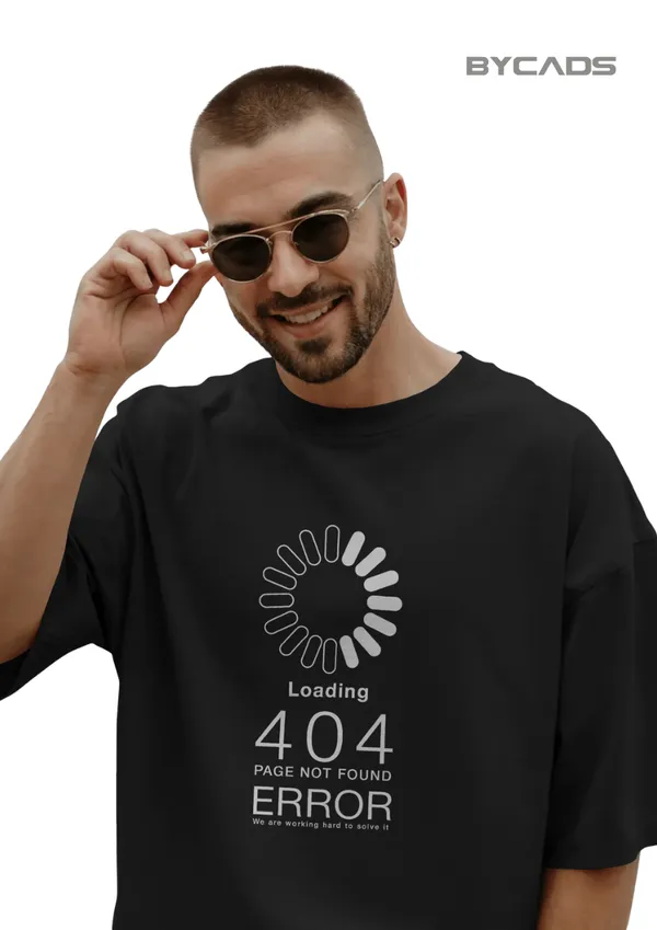 Black_Cotton_404_Human_Not_Found_Oversized_Graphic_Tee