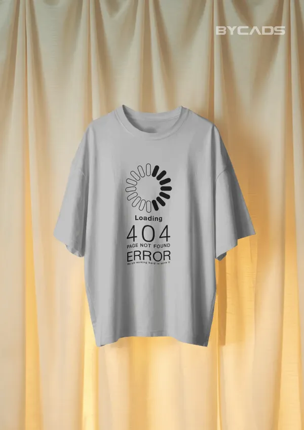 White_Cotton_404_Human_Not_Found_Oversized_Graphic_Tee
