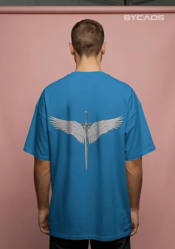 Blue_Cotton_Winged_Blade_Tee_|_Power_With_Purpose