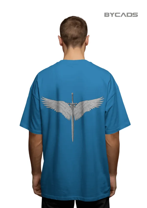 Blue_Cotton_Winged_Blade_Tee_|_Power_With_Purpose
