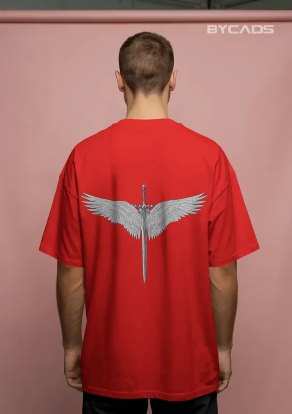 Red_Cotton_Winged_Blade_Tee_|_Power_With_Purpose