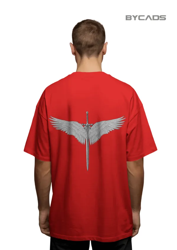 Red_Cotton_Winged_Blade_Tee_|_Power_With_Purpose