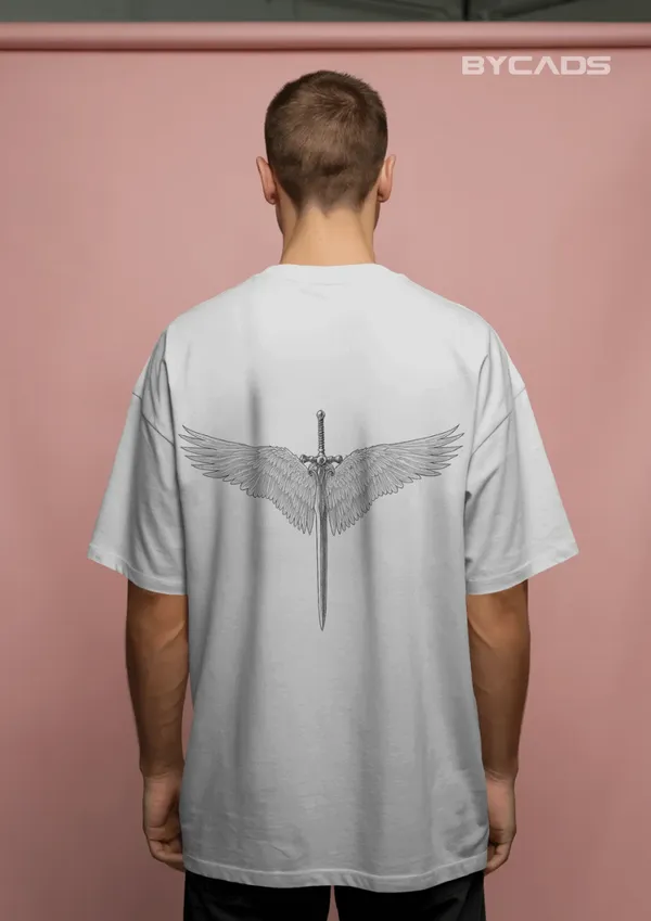 White_Cotton_Winged_Blade_Tee_|_Power_With_Purpose