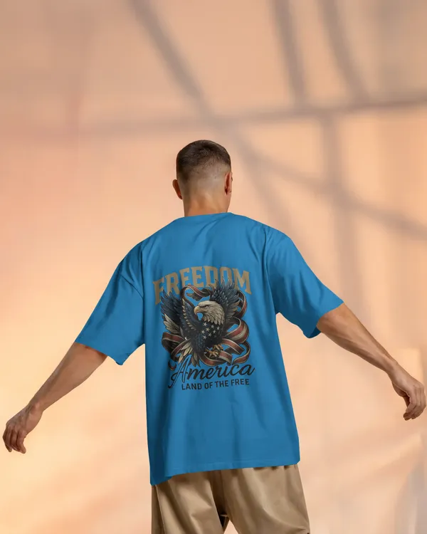 Blue_Cotton_Freedom_Eagle_Oversized_T-Shirt
