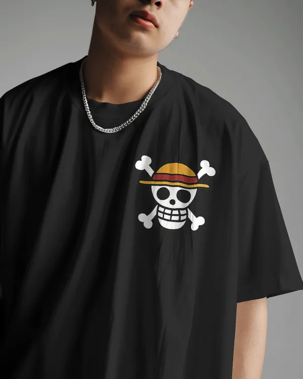 Black_Cotton_Anime_Straw_Hat_Oversized_T-Shirt