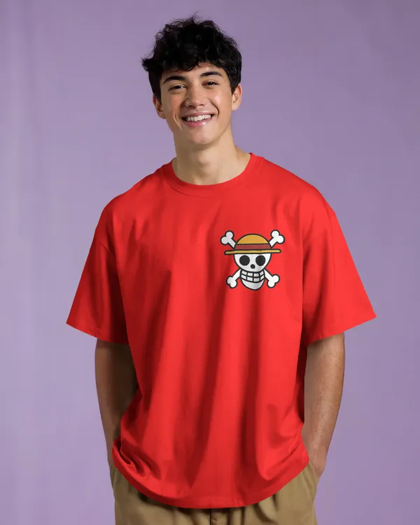 Red_Cotton_Anime_Straw_Hat_Oversized_T-Shirt