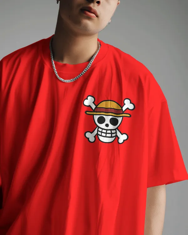 Red_Cotton_Anime_Straw_Hat_Oversized_T-Shirt