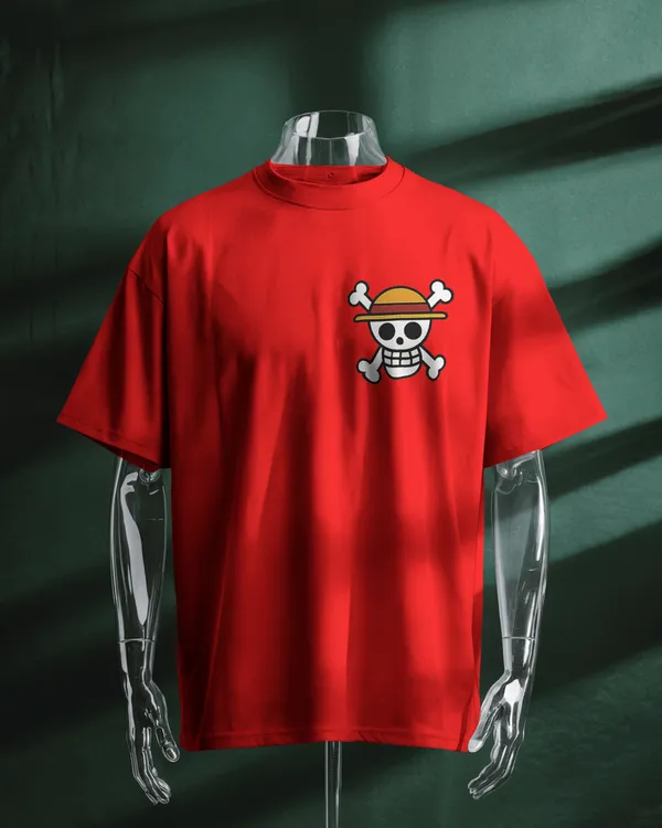 Red_Cotton_Anime_Straw_Hat_Oversized_T-Shirt